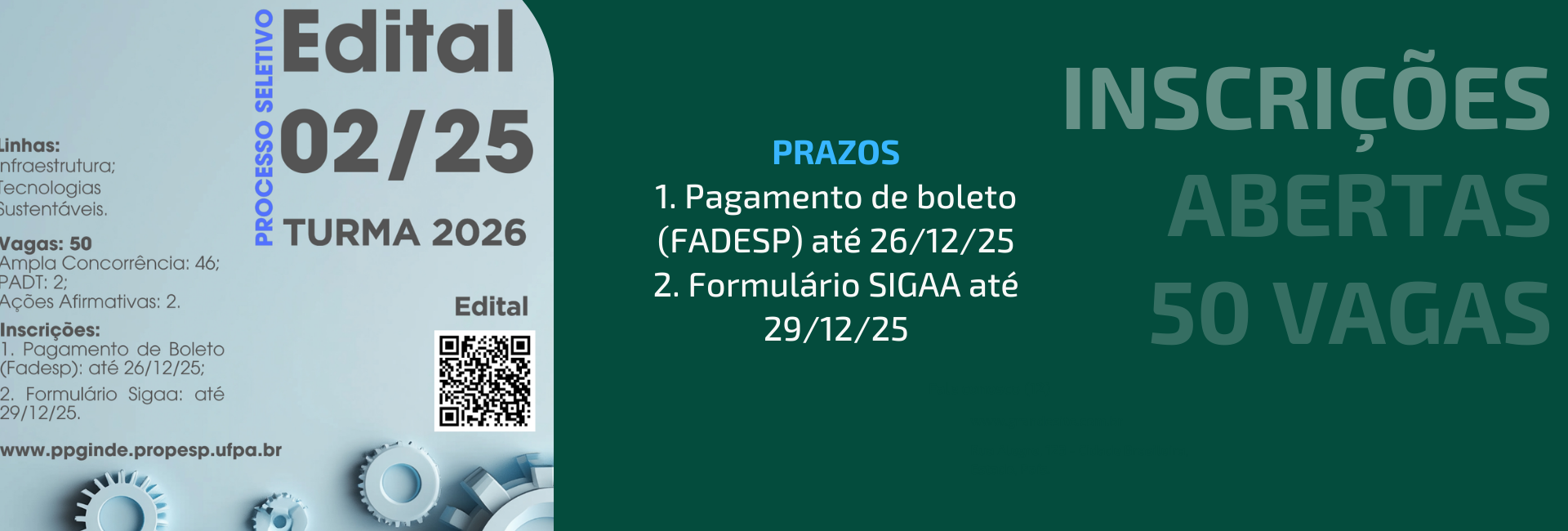 EDITAL N° 02/2025 – PPGINDE / NDAE / UFPA 