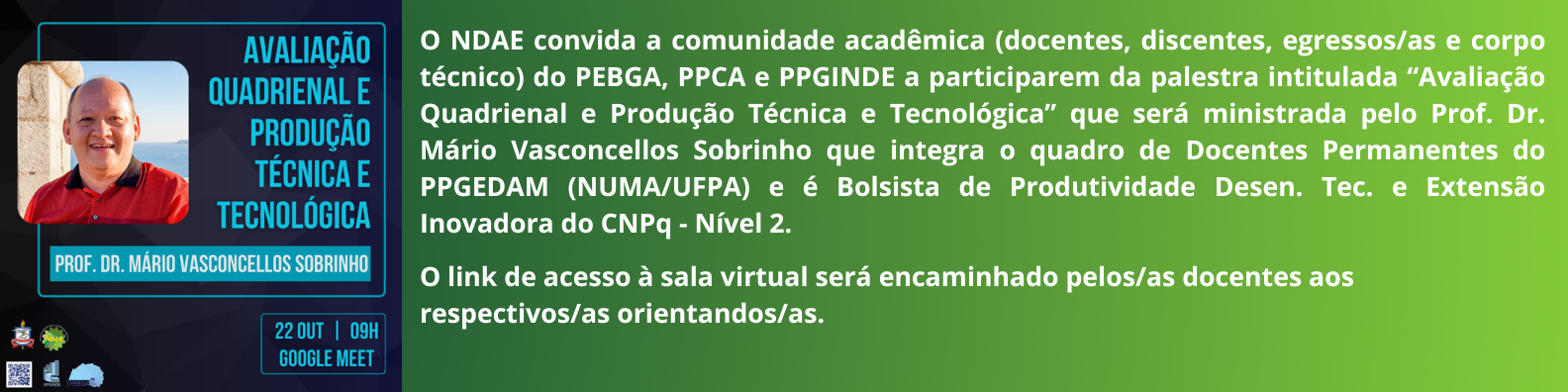 Palestra: Avaliação Quadrienal e Produção Técnica e Tecnológica